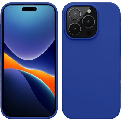 Afbeelding van kwmobile telefoonhoesje geschikt voor iPhone 15 Pro Max Hoesje met siliconen coating Smartphone case in Baltisch blauw