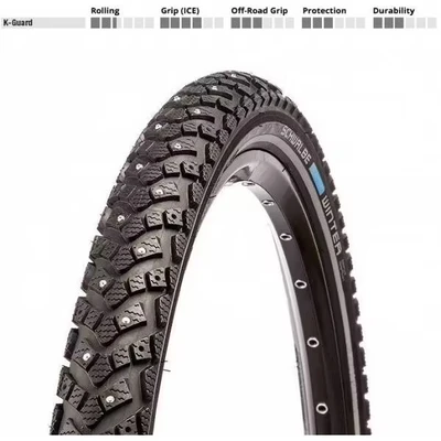 Afbeelding van Schwalbe Buitenband 26 1.75 (47 559) Winter Active R 100 spik zwart