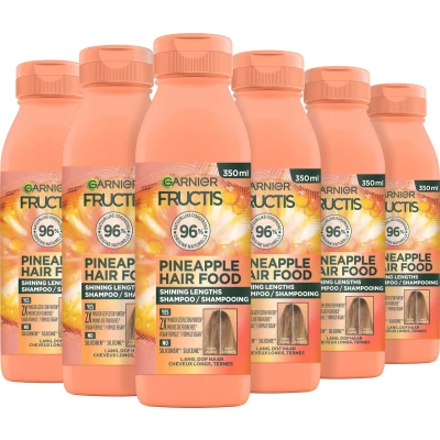 Afbeelding van Garnier Fructis Hair Food Pineapple Shampoo 350ml Lang, dof haar 6x