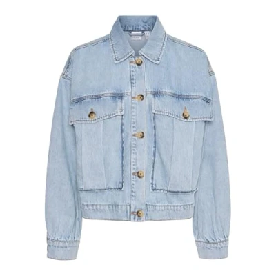 Afbeelding van Vero Moda Jas Vmsilka L/s Dnm Shacket Yo367 10323236 Light Blue Denim Dames Maat S