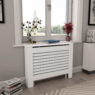 Afbeelding van Radiatorombouw 112x19x81,5 cm MDF wit
