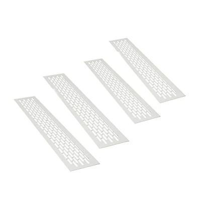 Afbeelding van sossai® aluminium ventilatierooster Alucratis (4 stuks) Rechthoekig afmetingen: 48 x 8 cm Kleur: wit afvoerluchtrooster