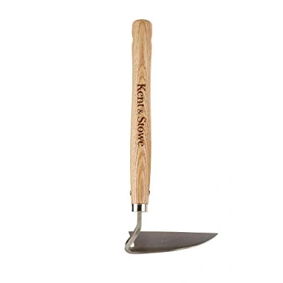 Afbeelding van Kent &amp; Stowe Snijhak: tuinhakje van roestvrij staal, verwijdert onkruid en mos, onkruidjager met steel essenhout, lengte: 32 cm