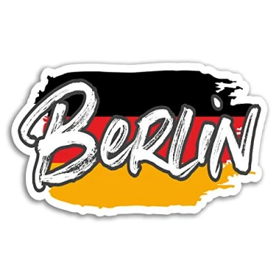 Afbeelding van 2 x 10 cm Berlijn vinyl stickers Duitse vlaggen koelstickers laptop bagage # 18216 (10 breed)