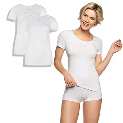 Afbeelding van Bamboo Basics Kate T shirt 2/pack Wit Oeko Tex gecertificeerd