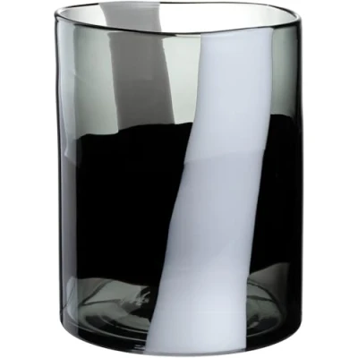 Afbeelding van LEONARDO HOME Banda Nera 047517 Vaas, 1 stuk, handgemaakt kunstwerk vol passie, elegante bloemenvaas, unieke schoonheid, kunst unicum voor thuis, hoogte 27 cm, zwart