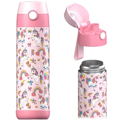Afbeelding van Jarlson Roestvrijstalen drinkfles MALI Thermosfles voor kinderen 350 ml BPA vrije school, sport en kleuterschool
