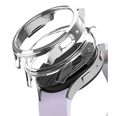 Afbeelding van Ringke Slim (2 Stuks) Compatibel met Samsung Galaxy Watch 5 40mm Case, Lichtgewicht PC Protective Hoesje Clear &amp; Chrome
