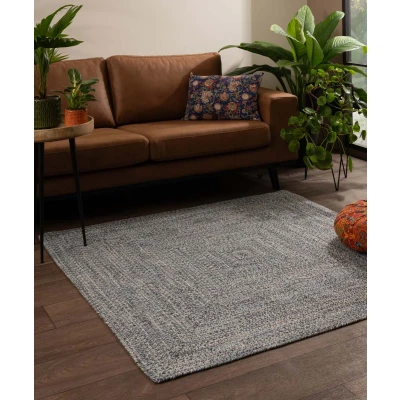 Afbeelding van Vloerkleed Katoen Vierkant Joy Blauw 250x250 Cm