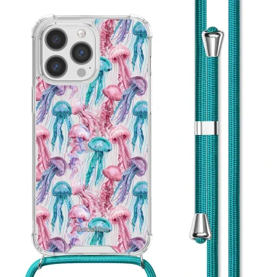 Afbeelding van Apple iPhone 13 Pro Hoesje Kunststof iMoshion Softcase/Koordhoesje/Backcover Jellyfish Watercolor Telefoonhoesje