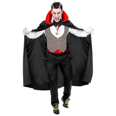Afbeelding van Widmann Vampier &amp; Dracula Kostuum Gave Graaf Man Zwart, Grijs Medium / Large Halloween Verkleedkleding