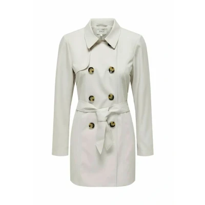 Afbeelding van ONLY trenchcoat jas ONLVALERIE met ceintuur lichtgrijs