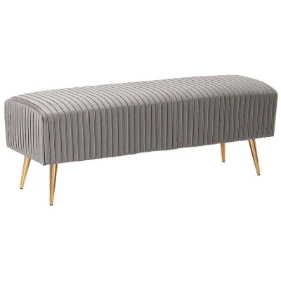 Afbeelding van Beliani Hocker PATERSON Grijs fluweel
