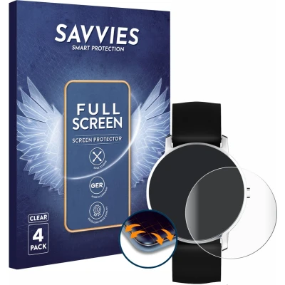 Afbeelding van Savvies Screenprotector voor Nokia Activité Steel HR (36 mm) Folie Beschermfolie transparant volledig dekking (4 Stuks)
