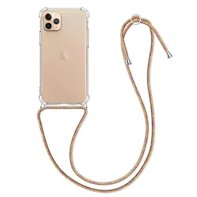 Afbeelding van kwmobile telefoonhoesje geschikt voor Apple iPhone 11 Pro Hoesje met telefoonkoord Back cover in transparant / roze paars