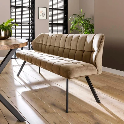Afbeelding van Fraaai Ramon eetkamerbank 180 cm Velvet champagne