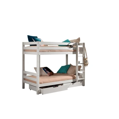 Afbeelding van Deze PINO combinatie bestaat uit een wit stapelbed h160cm en 2 lades