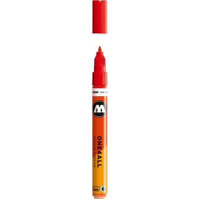 Afbeelding van Molotow ONE4ALL 127HS CO 1,5mm Marker Rood Geschikt voor vele oppervlaktes zoals canvas, hout, steen, keramiek, plastic, glas, papier, leer...