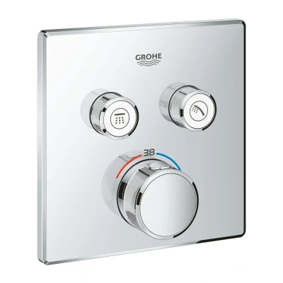 Afbeelding van Grohe Smartcontrol afdekset thermostaat 2 functies Chroom