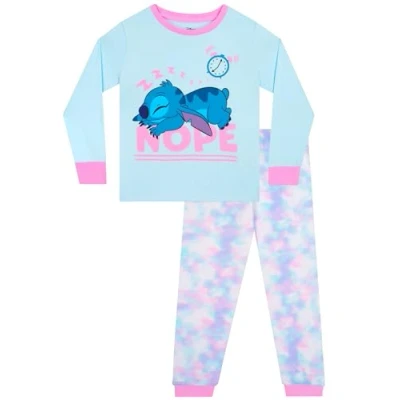 Afbeelding van Disney Lilo En Stitch Pyjamas Voor Meisjes Tie Dye Lange Mouwen Pyjama Blauw 128