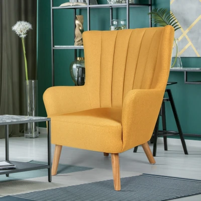 Afbeelding van Scandinavische fauteuil Vidal Geel Menzzo