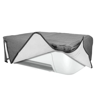 Afbeelding van kwmobile printer hoes geschikt voor HP DeskJet 2755e / 2720e 2710e 2820e case Linnen cover Stofhoes in donkergrijs