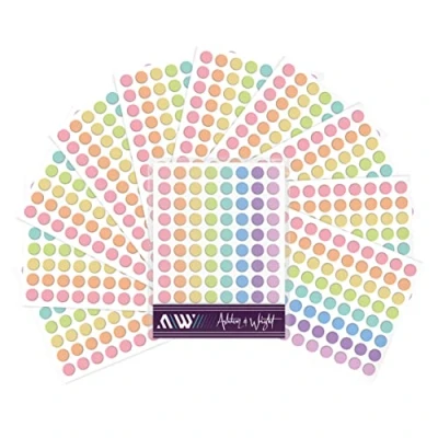 Afbeelding van Ashton and Wright 880 Easy Peel kleurcoderingsetiketten Stickers met 8 mm stippen Pastel