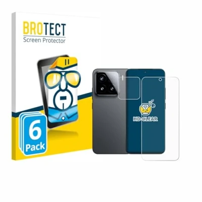 Afbeelding van BROTECT Screenprotector voor Xiaomi 15 (Voor+Camera) Folie Beschermfolie transparant (6 Stuks)