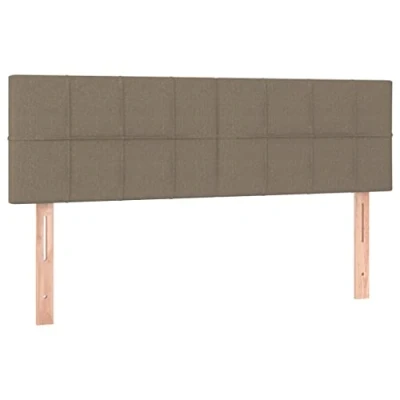 Afbeelding van vidaXL Hoofdborden 2 st 72x5x78/88 cm stof taupe, hoofdeinde, houten bedonderdeel, hoofdbord, slaapkamermeubel, bedaccessoire