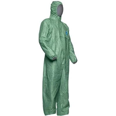Afbeelding van DuPont Tyvek 500 Xpert Chemische beschermende kleding met capuchon, categorie III, type 5 B en 6 B, robuust licht, maat XXL, groen