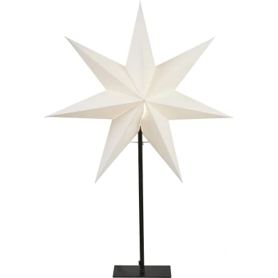 Afbeelding van Star Trading vloerlamp Kerstster Frozen byStar Trading, 3D papieren ster Kerstmis in wit, decoratieve met kabelschakelaar, E14, hoogte: 80 cm