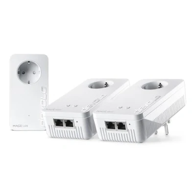Afbeelding van Devolo Magic 2 WiFi next: wereldwijd de snelste multiroomset voor high speed mesh WLAN via stroomleiding in het hele huis, ideaal streaming (2400 Mbit/s, G.hn technologie, 5x Gigabit LAN)