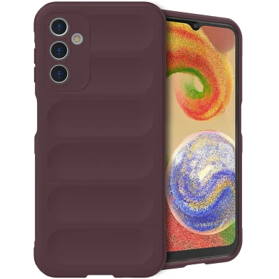 Afbeelding van Samsung Galaxy A14 (4G) Hoesje Siliconen en TPU (zacht) iMoshion Softcase/Backcover Aubergine Telefoonhoesje