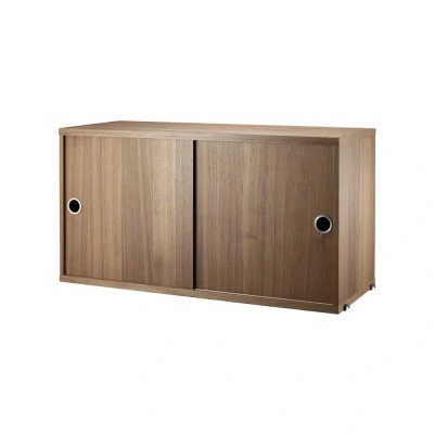 Afbeelding van String kast met schuifdeur walnoot, 78x30 cm