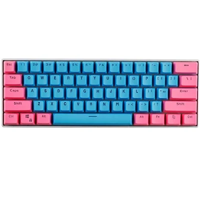 Afbeelding van Keezshop Keycaps, 61 toetsdoppen, backlight, tweekleurig, voor mechanisch toetsenbord, PBT toetsdoppen GH60 / RK61 ALT61 Annie/Keyboard Poker Keys
