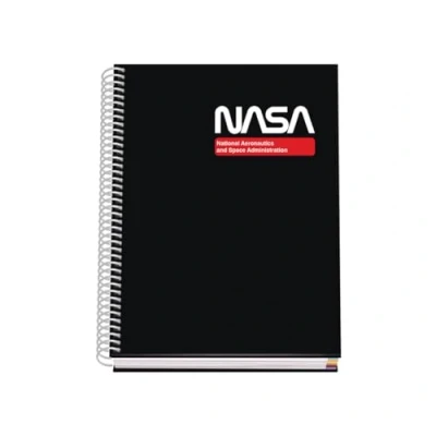 Afbeelding van DOHE A5 notitieboek, geruit, spiraalbinding, 100 vellen met 90 g/m², 5 mm, hardcover, NASA zwart, schoolmateriaal zwart