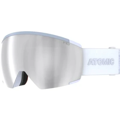 Afbeelding van ATOMIC Redster HD Skibril, lichtgrijs met contrasterende kleuren, hoogwaardige gespiegelde snowboardbril, bril live fit frame, skibril voor brildragers
