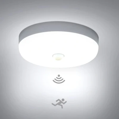 Afbeelding van Combuh LED plafondlamp met bewegingsdetector binnen, ronde 15w 6500k 1500LM koud wit waterdicht IP56, sensor geleid voor hal garage trappenhuis balkon keuken badkamer werkplaats kelder.