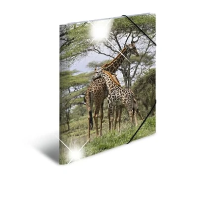 Afbeelding van 3x Elastomappen glossy dieren A3 PP giraffe