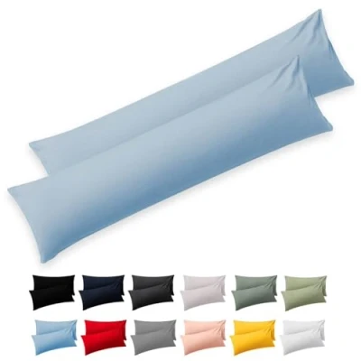 Afbeelding van Blumtal Kussenslopen 2 pack 40 x 145 cm Lichtblauw Superzacht Premium Jersey Kussensloop