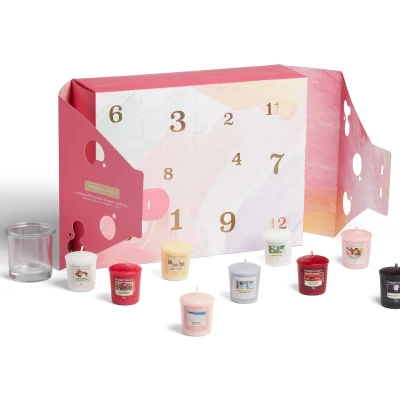 Afbeelding van Yankee Candle Geschenkset 12 dagen positiviteit geurende gevulde votiefkaarsen &amp; votiefhouder in geschenkdoos Art The Park Collectie