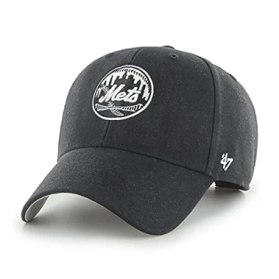 Afbeelding van 47 MLB New York Mets MVP baseballpet, uniseks klittenband met klittenband, wit logo, kleur Zwart, One size