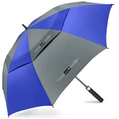 Afbeelding van ZOMAKE Golf Paraplu Grote Windproof XL,Automatische Paraplu,Dubbellaags Luifel Extra Groot met Hoes voor Mannen Familie(Blauw Grijs)