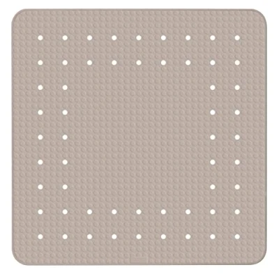 Afbeelding van WENKO douchemat Mirasol taupe anti slip met zuignappen, natuurlijk rubber, 54 x cm,