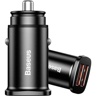 Afbeelding van Baseus Square Dual USB Autolader Zwart
