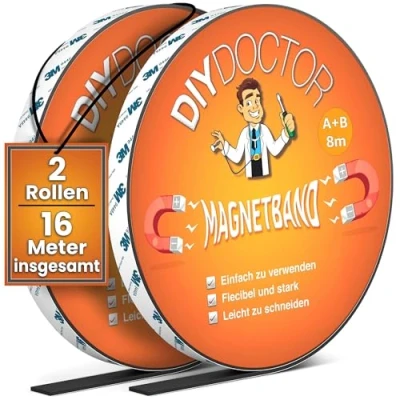 Afbeelding van DIY Doctor A+B magneetband zelfklevende magneetstroken op maat 8 meter + A en B polariteit