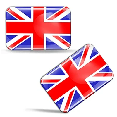 Afbeelding van Biomar Labs® 2 x Stickers 3D Gel Siliconen Groot Brittannië Engeland UK Great Britain Union Jack Vlag Auto Motorfiets Fiets Venster Deur PC Mobiele Telefoon Tablet Laptop F 32