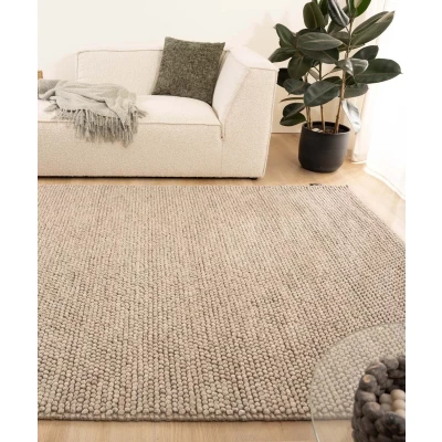 Afbeelding van Wollen Tapijt/Vloerkleed Fjell Zandkleur 160x240 Cm 100% Wol