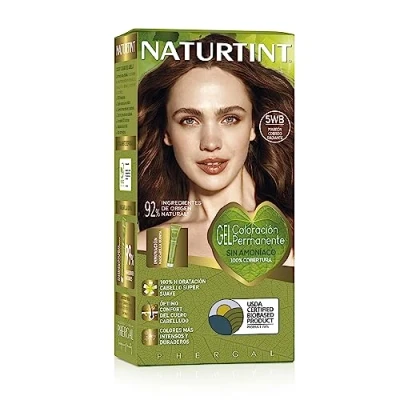 Afbeelding van NATURTINT Biobased Permanente Haarverf, zonder ammoniak, 100% grijsdekking, natuurlijke ingrediënten, intense kleur, natuurlijk en duurzaam, 5 WB koperbruin, 170 ml