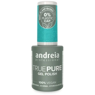 Afbeelding van Andreia Professional Gellak True Pure Turkoois Blauw met Glitter T51 HEMA vrij Vegan 10,5ml